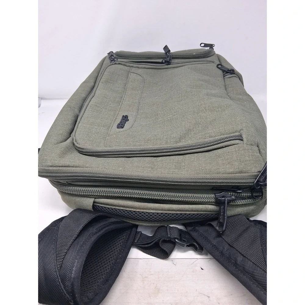 eBags Professional Slim junior Laptop Backpack Green Orange Interior. U